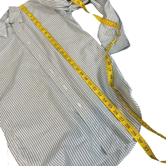 Brooks Brothers Makers Blue White Stripe Cotton Button Down Shirt Size 15-32 - Picture 7 of 7